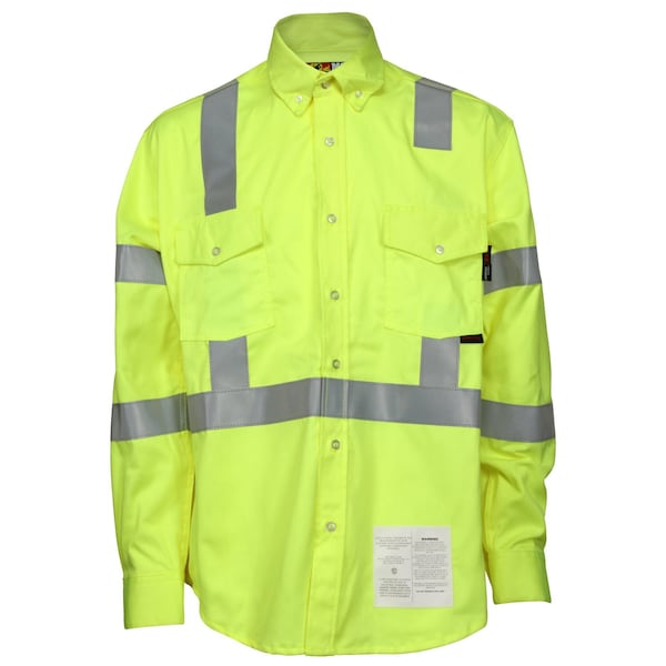 Mcr Safety FR, FR Hi-Vis Class 3 Long Sleeve Work Shirt, X2 S1CL3LX2 - main